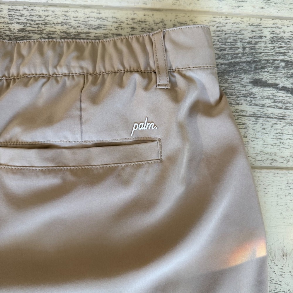 PALM Golf Shorts Mens 38 Tan Stretch Flat Front Casual Chino‎ Athleisure Active